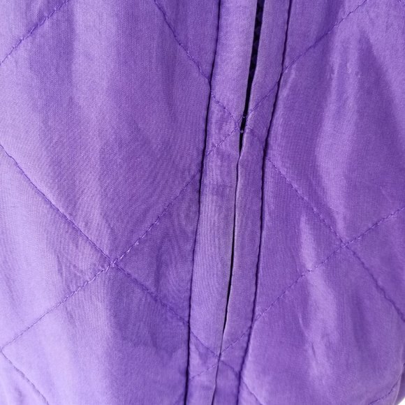 Vintage Silk Bomber Jacket- Purple Sz L - Picture 7 of 7